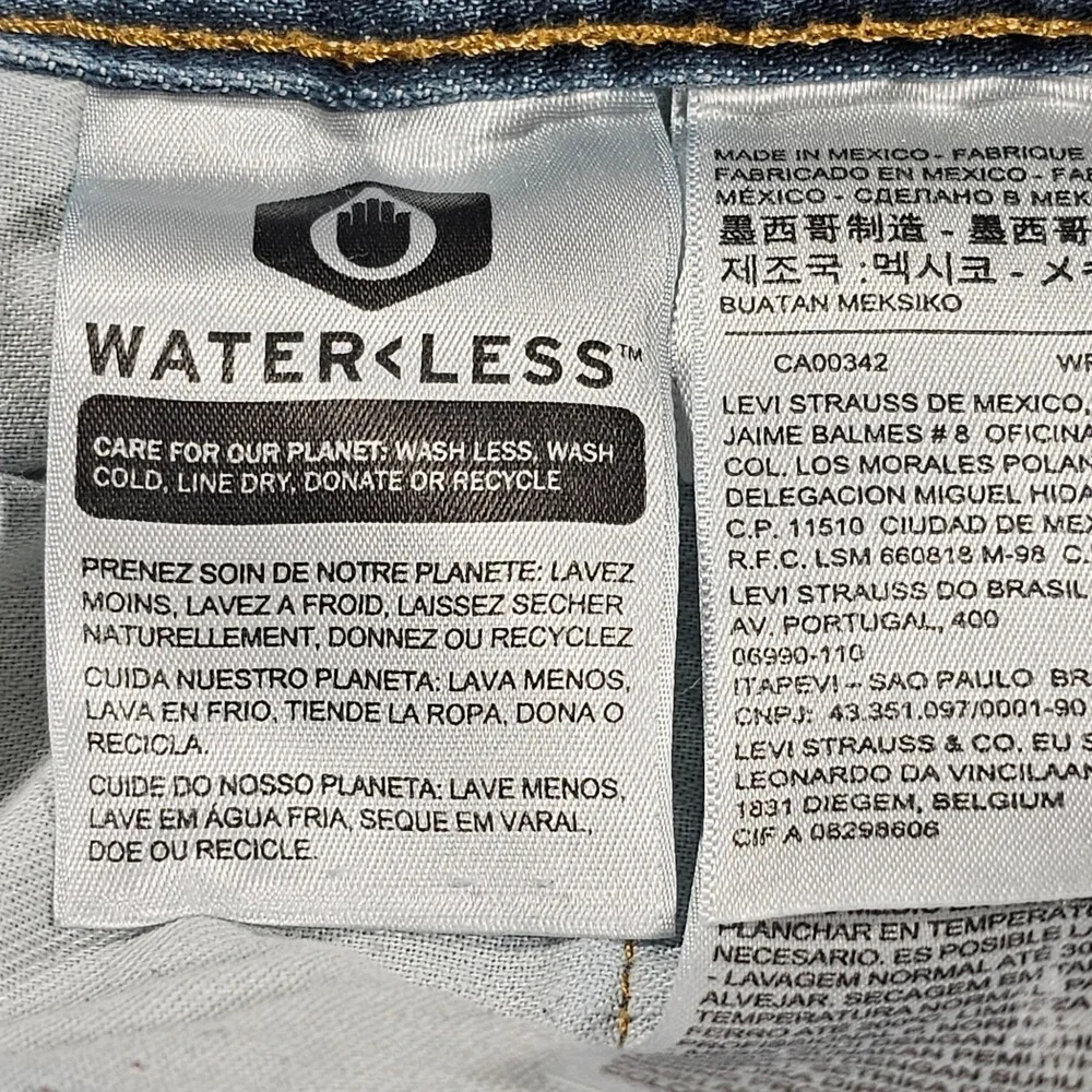 Men's Levi 559 W44L30 Relaxed Straight Fit Distressed Blue Jeans Medium Wash